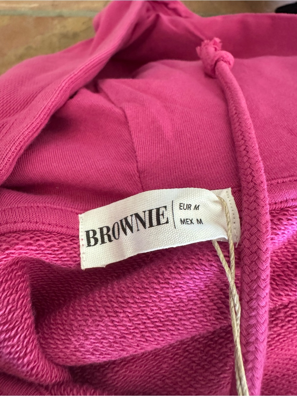 Brownie nwt Women's Fuchsia Lace-Up Hoodie Sweatshirt. Size M. Retail $128 - Picture 3 of 4